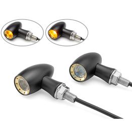 LADZ Aluminium Mini LED Indicators - Matte Black / Brass