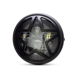 7.7" Multi Projector Headlight with Big Star Grill - Matte Black