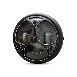 7.7" Multi Projector Headlight with Tri-Deco Grill - Matte Black