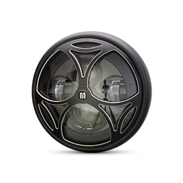 7.7" Multi Projector Headlight with Tri-Maltese Grill - Matte Black