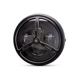 7.7" Multi Projector Headlight with Propeller Grill - Matte Black