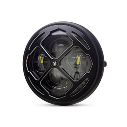 7.7" Multi Projector Headlight with Rukis Grill - Matte Black