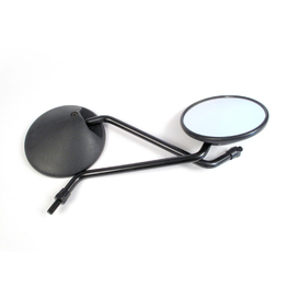 Whites Black Round Bent Stem 8mm Mirror (Pair)