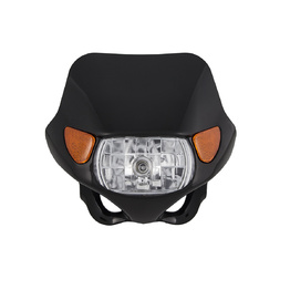 Halogen Motocross Headlight with Indicators - Black