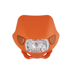 Halogen Motocross Headlight with Indicators - Orange