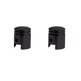 Pair Piston Valve Caps - Black
