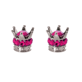 Pair Junior Crown Valve Caps - Pink