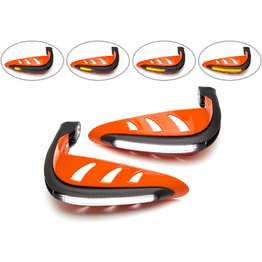 Orange LED Hand Guards with Integrated Daytime Running Lights/Indicators - White/Amber