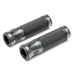 Oval Cut Aluminium Grips - Gun Metal Grey