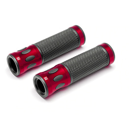 Oval Cut Aluminium Grips - Red