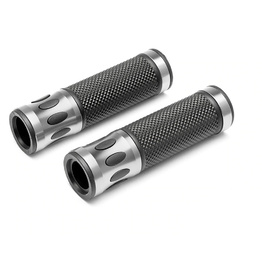 Oval Cut Aluminium Grips - Silver