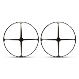 PAIR 7" Metal Cross Design Grill - Black Contrast Cut