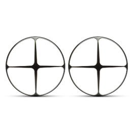 PAIR 7" Metal Cross Design Grill - Black Contrast Cut