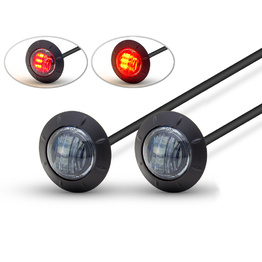Pair of Round Flush Mount LED Tail Stop Light - Smoked lens