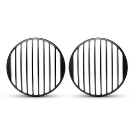 PAIR 7" Metal Classic Vent Design Grill - Black Contrast Cut