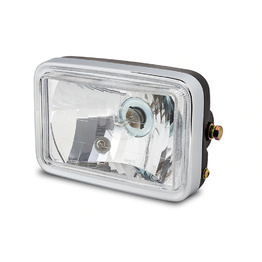 Rectangle Headlight - Black/Chrome