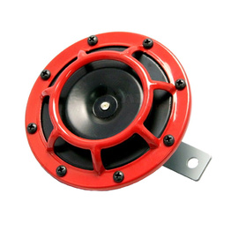 Black + Red Cage 12v Universal Disc Horn