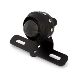 Alloy Retro Studded Tail Light with Smoked Lens - Matte Black