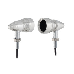 Alloy Retro LED Indicators with Smoked lens - Chrome