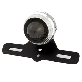 Alloy Retro Studded Tail Light with Smoked Lens - Polished Aluminium