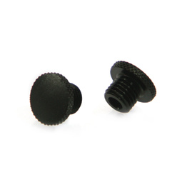 Pair Black Aluminium Threaded Mirror Block Off Plugs - 10mm RIght and Left Turn