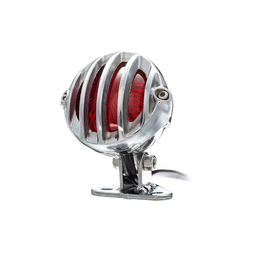 Round Prison Grill LED Rear Light - Chrome