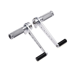 Pair Aluminium Rear Foot Rests - Silver
