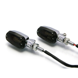Chrome Rectangle Running Light / Indicators - Smoked Lens