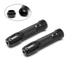 Sports Aluminium Grips with Bar Ends - Black