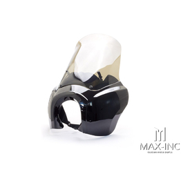 Gloss Black Club Style Tall Fairing Windshield - Smoked
