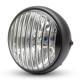 Black Classic Headlight with Vent Grill - 7.7"