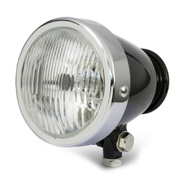4.5" Vintage Bottom Mount Headlight - Black/Chrome