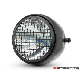 5.75" Black Vintage Mesh Headlight with Built In GPS Speedometer