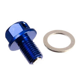 Whites Magnetic Sump Plug - Blue M10 x 15 - P1.25