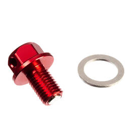 Whites Magnetic Sump Plug - Red M10 x 15 - P1.25