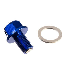 Whites Magnetic Sump Plug - Blue M10 x 15 - P1.5