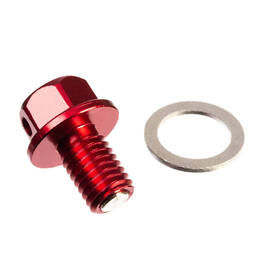 Whites Magnetic Sump Plug - Red M10 x 15 - P1.5