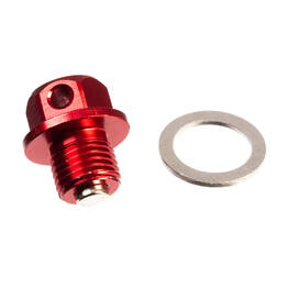 Whites Magnetic Sump Plug - Red M12 x 10 - P1.25