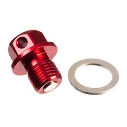 Whites Magnetic Sump Plug - Red M12 x 12 - P1.25