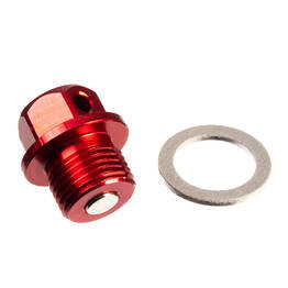 Whites Magnetic Sump Plug - Red M14 x 10 - P1.25